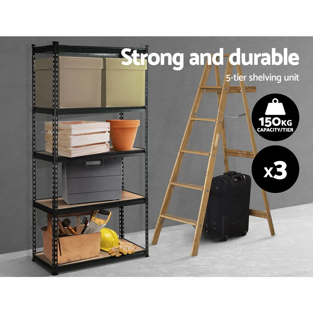 Heavy-Duty Adjustable Steel Storage Racks 3x 5-Tier - Giantz