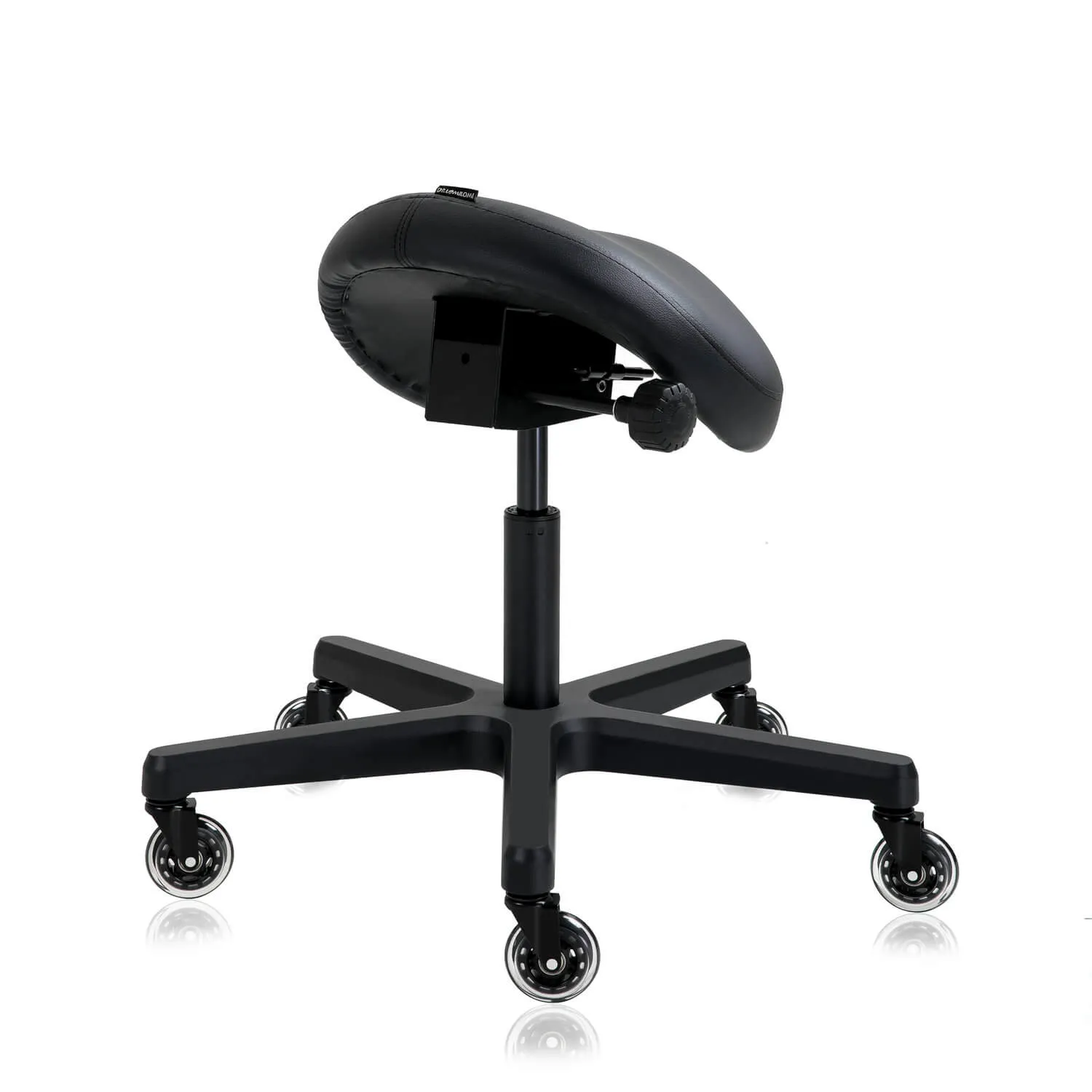 Heavy Duty Ergonomic Saddle Rolling Stool With Tiltable Seat