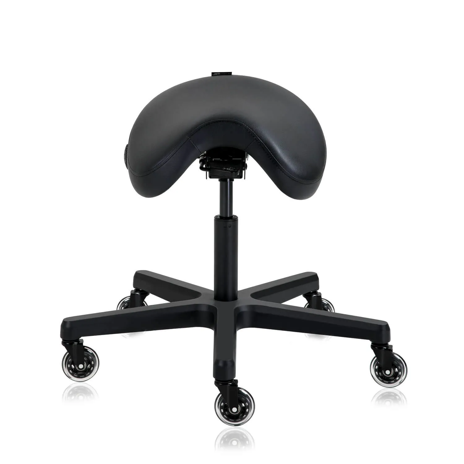 Heavy Duty Ergonomic Saddle Rolling Stool With Tiltable Seat