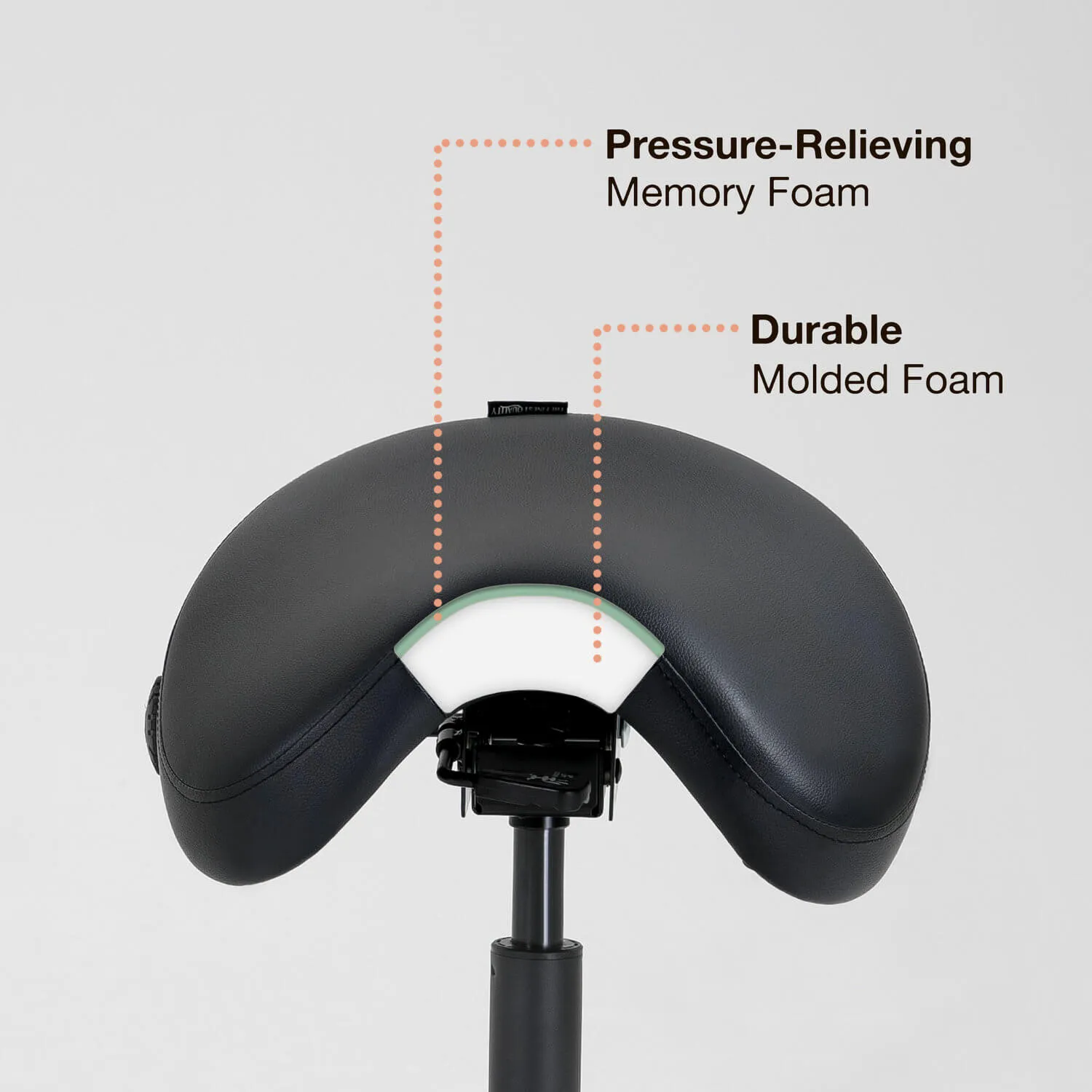 Heavy Duty Ergonomic Saddle Rolling Stool With Tiltable Seat