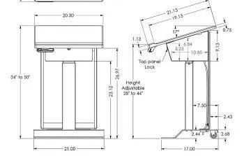 Height Adjustable Podium LEX28 Metal Electric Lift- FREE SHIPPING!