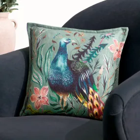 Holland Park Peacock Cushion Teal