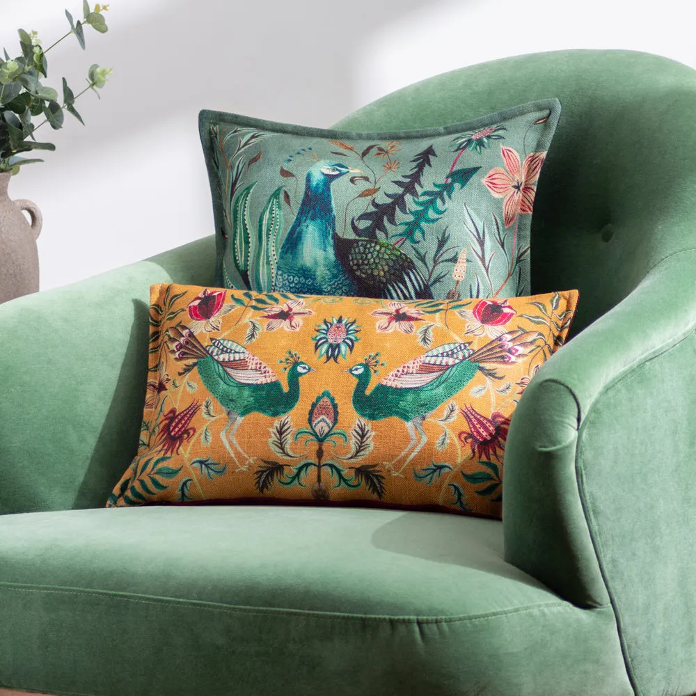 Holland Park Peacock Cushion Teal