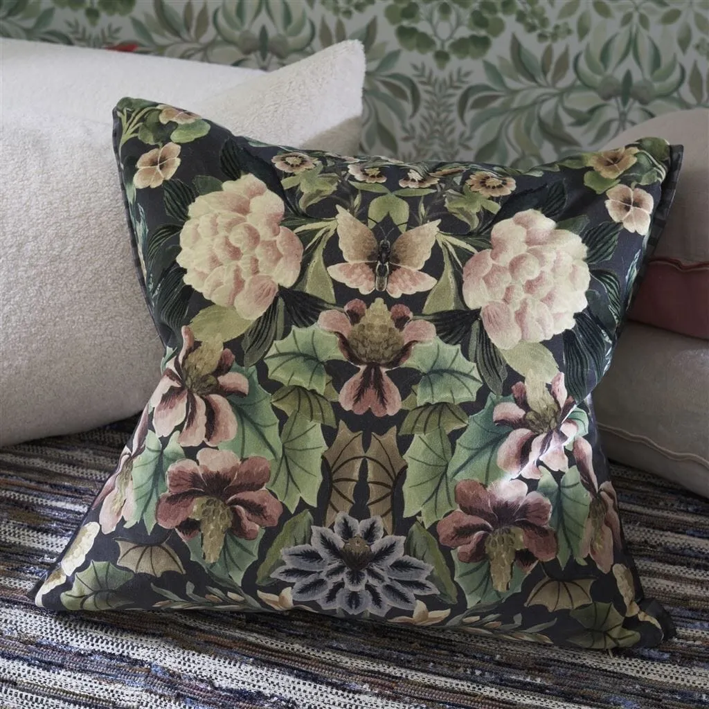 Ikebana Damask Graphite Decorative Pillow by Designers Guild