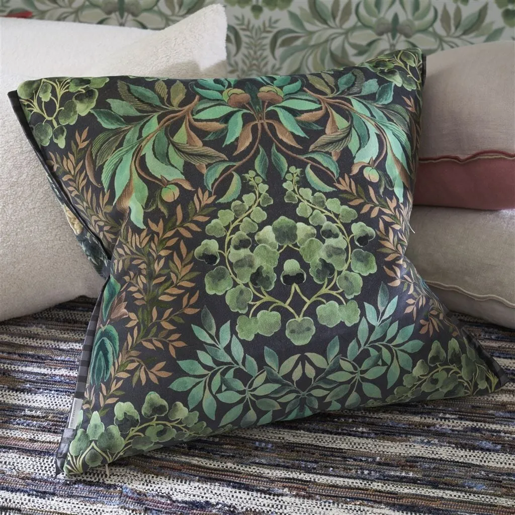 Ikebana Damask Graphite Decorative Pillow by Designers Guild