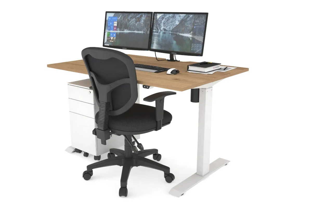 Just Right Height Adjustable Desk [1200L x 800W with Cable Scallop]