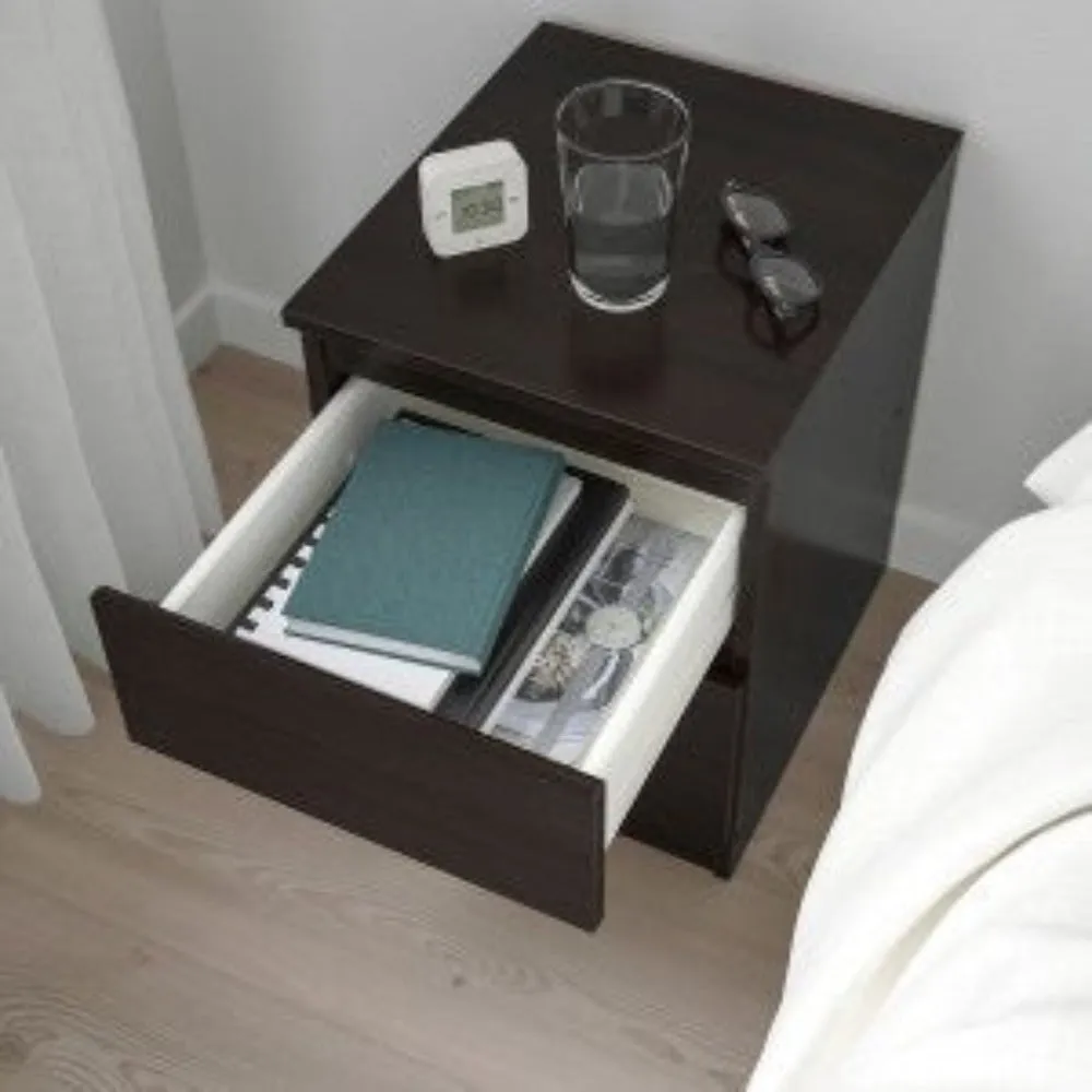 Kelix Engineered Wood Wenge Finish Bedside Table