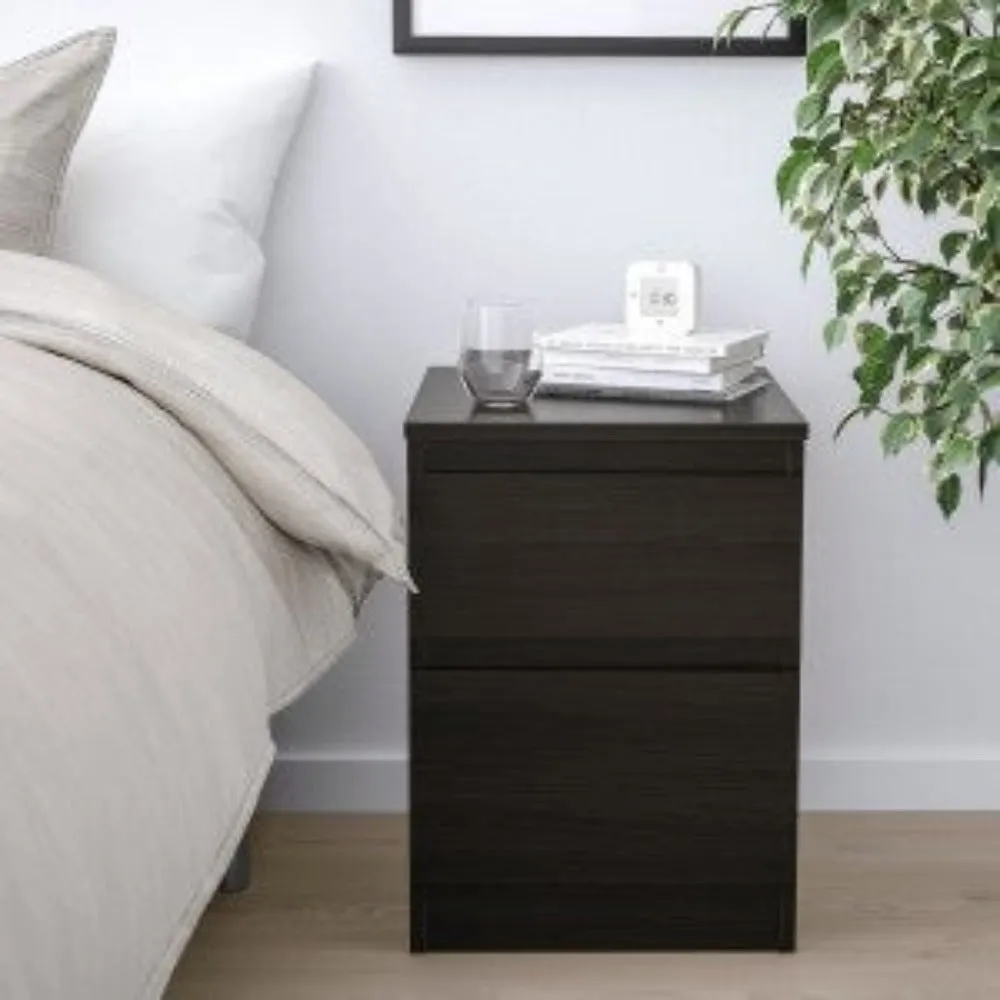 Kelix Engineered Wood Wenge Finish Bedside Table