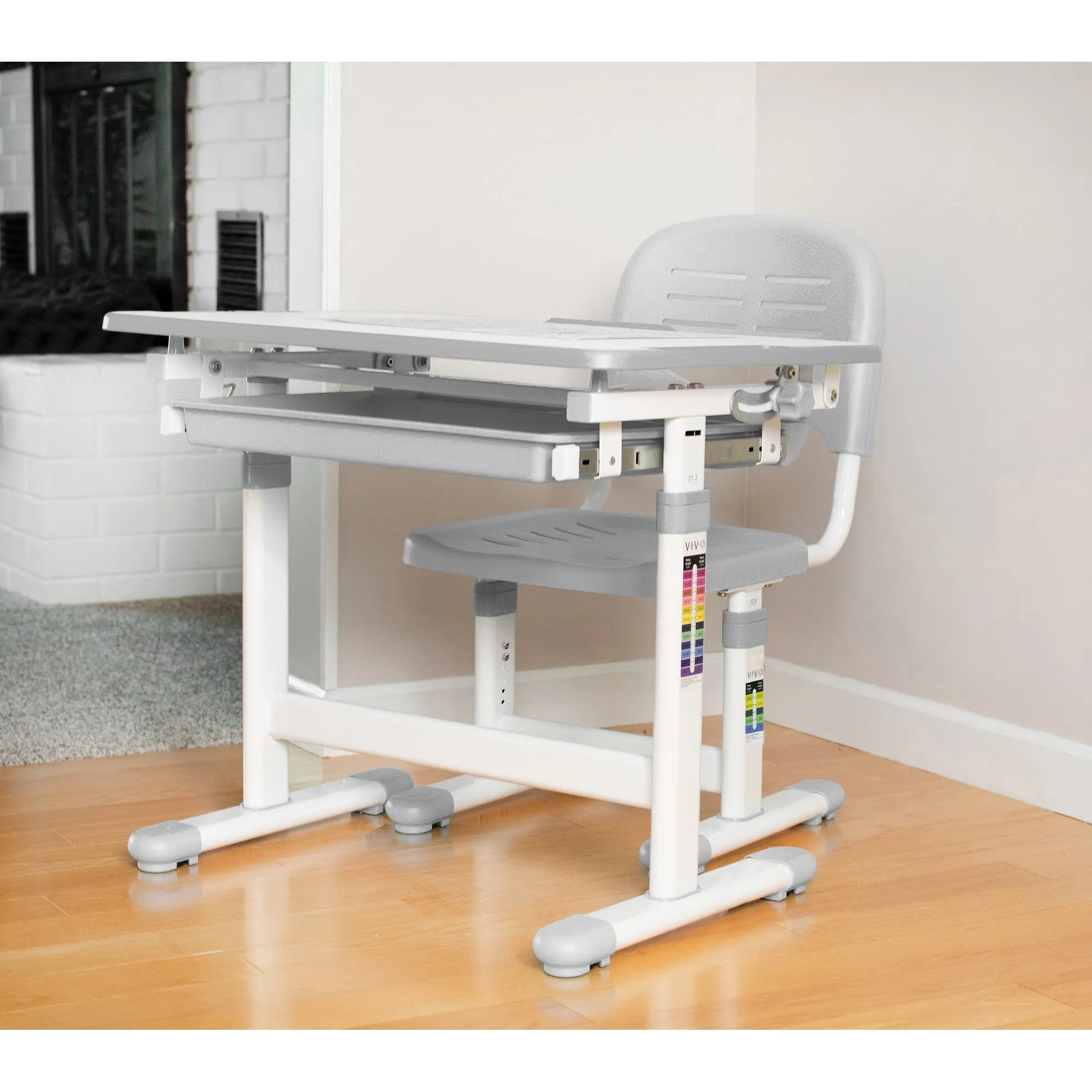 Kids' Height Adjustable Desk and Chair