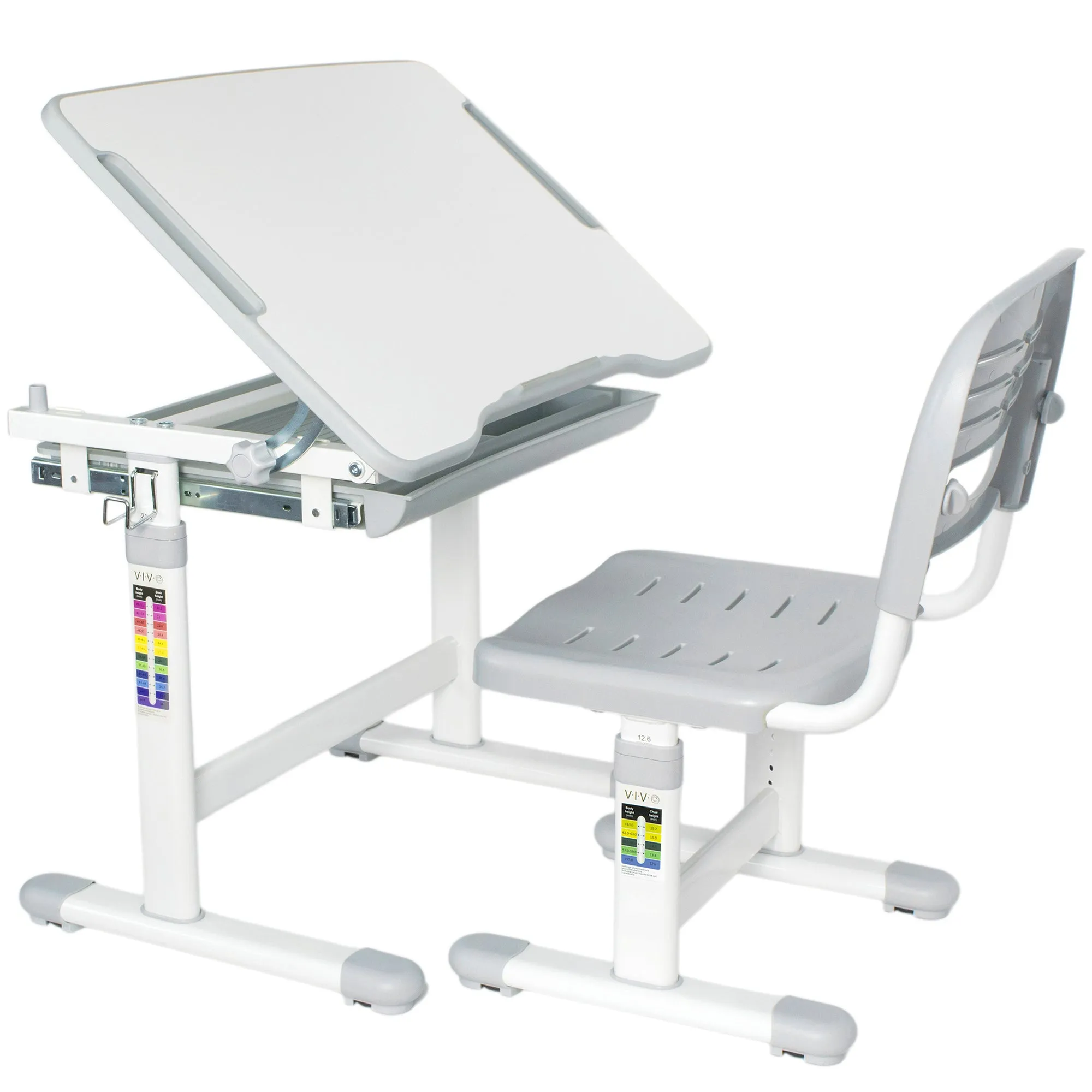 Kids' Height Adjustable Desk and Chair