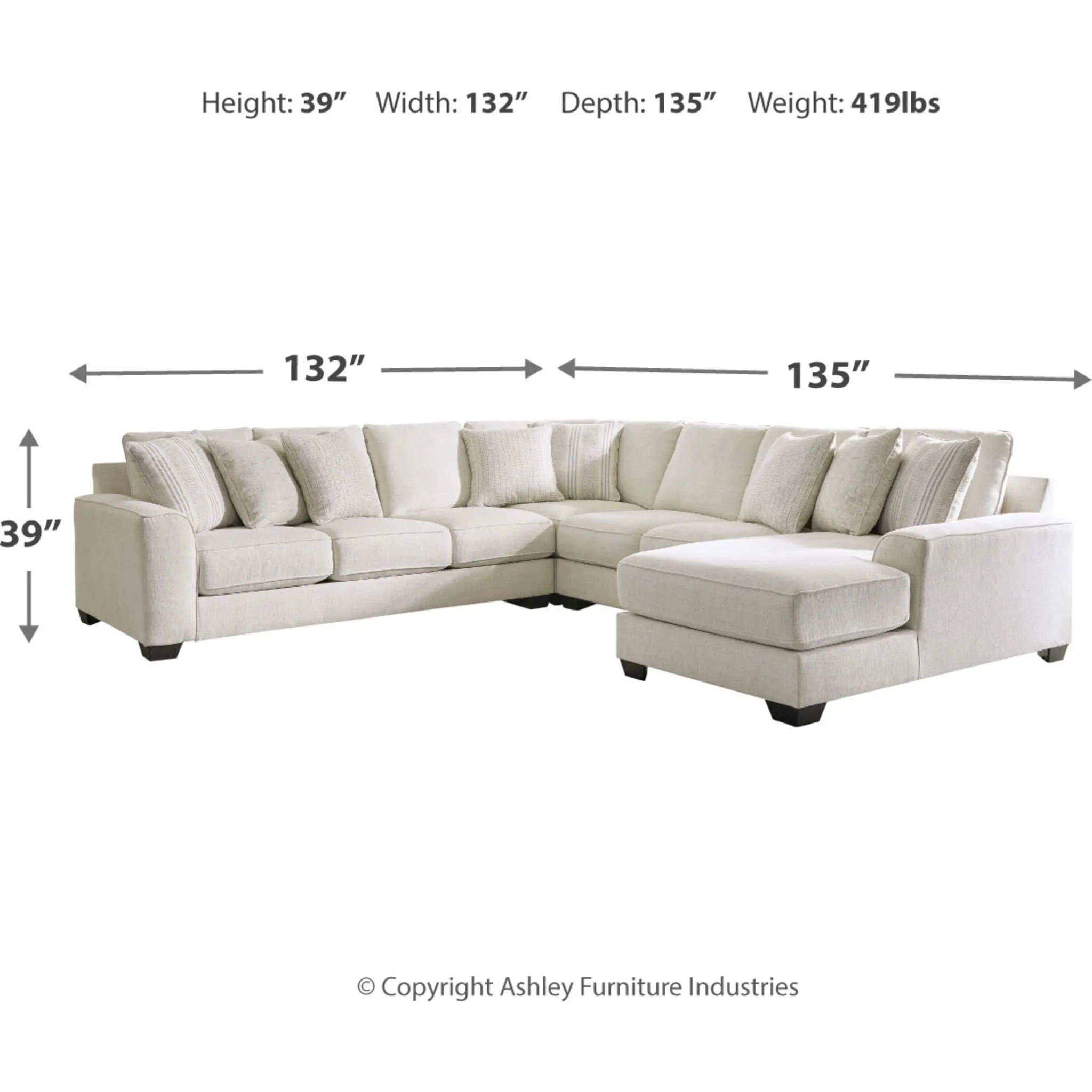 Lerenza-Exclusive 4 Piece Sectional with Chaise