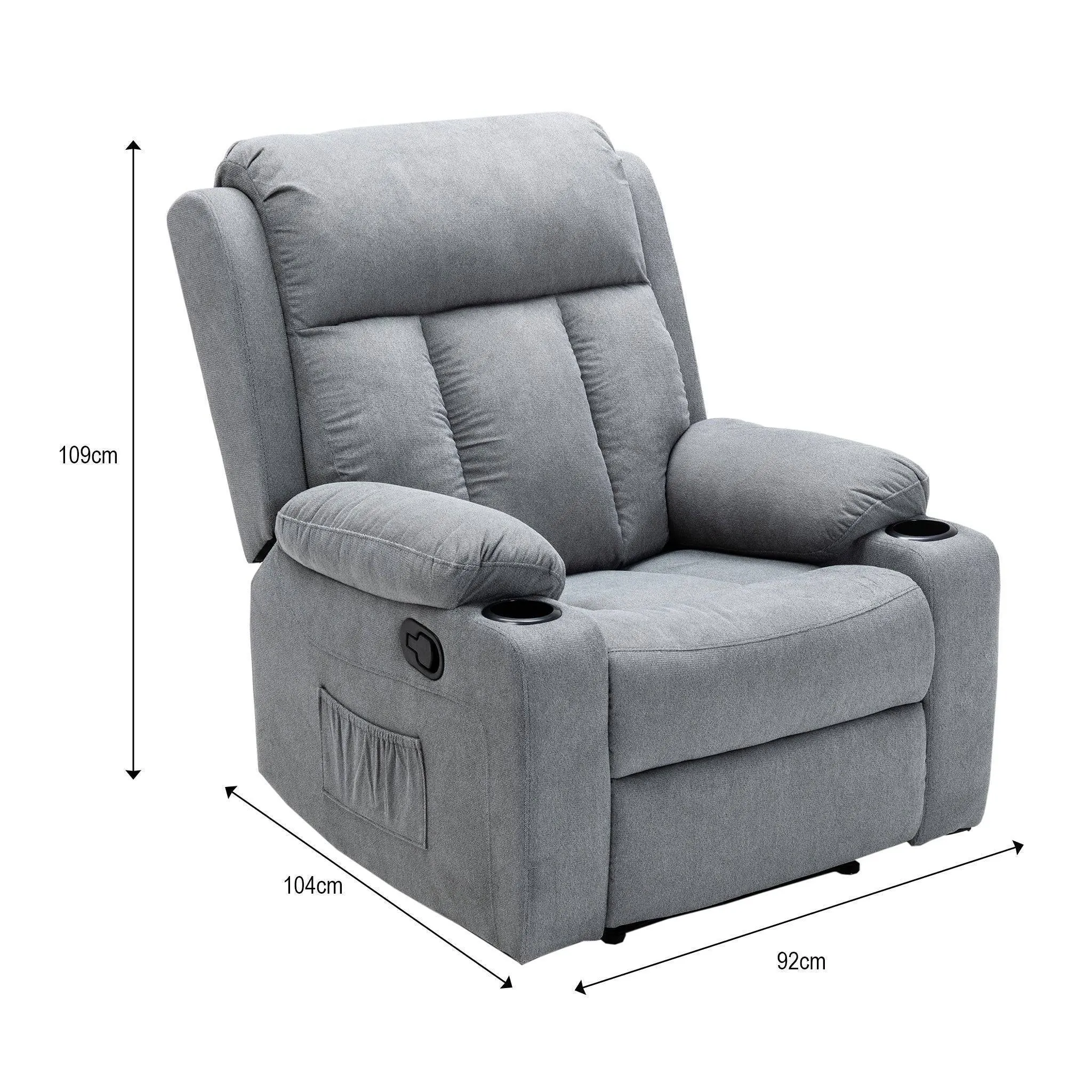 Lexi Recliner armchair - Grey - CR-2032