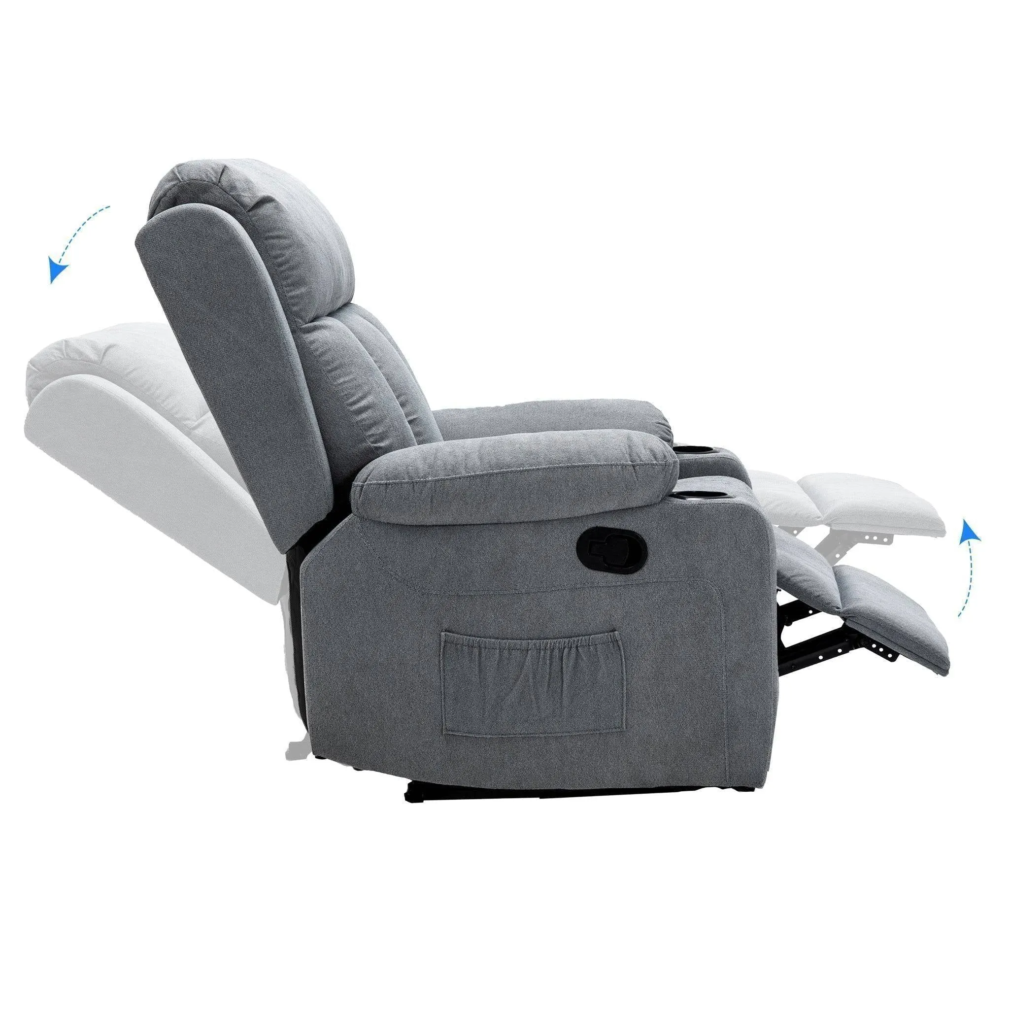 Lexi Recliner armchair - Grey - CR-2032