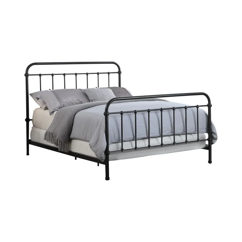 Livingston Eastern King Panel Metal Bed Dark Bronze