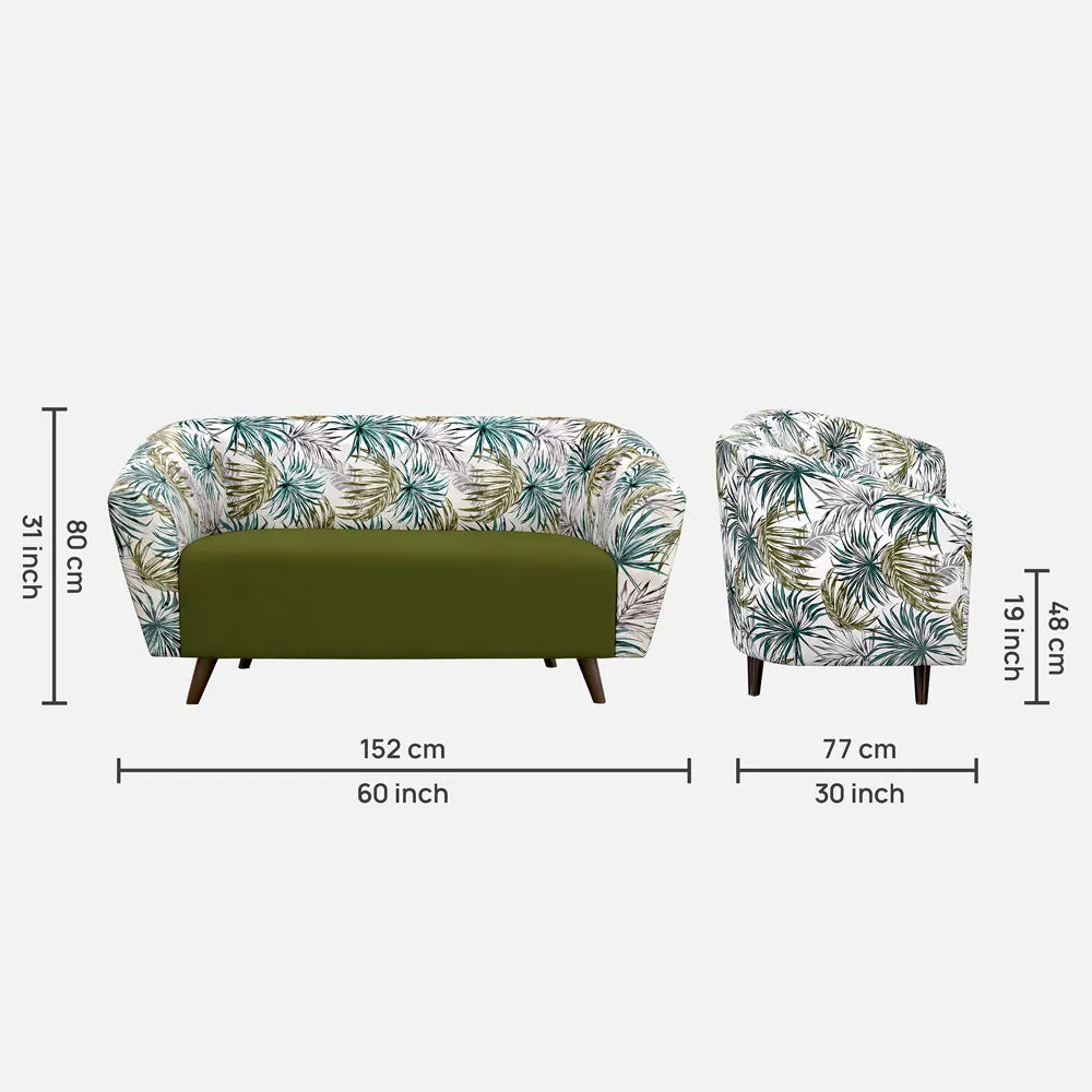 Meadow Kale Green Palm Loveseat