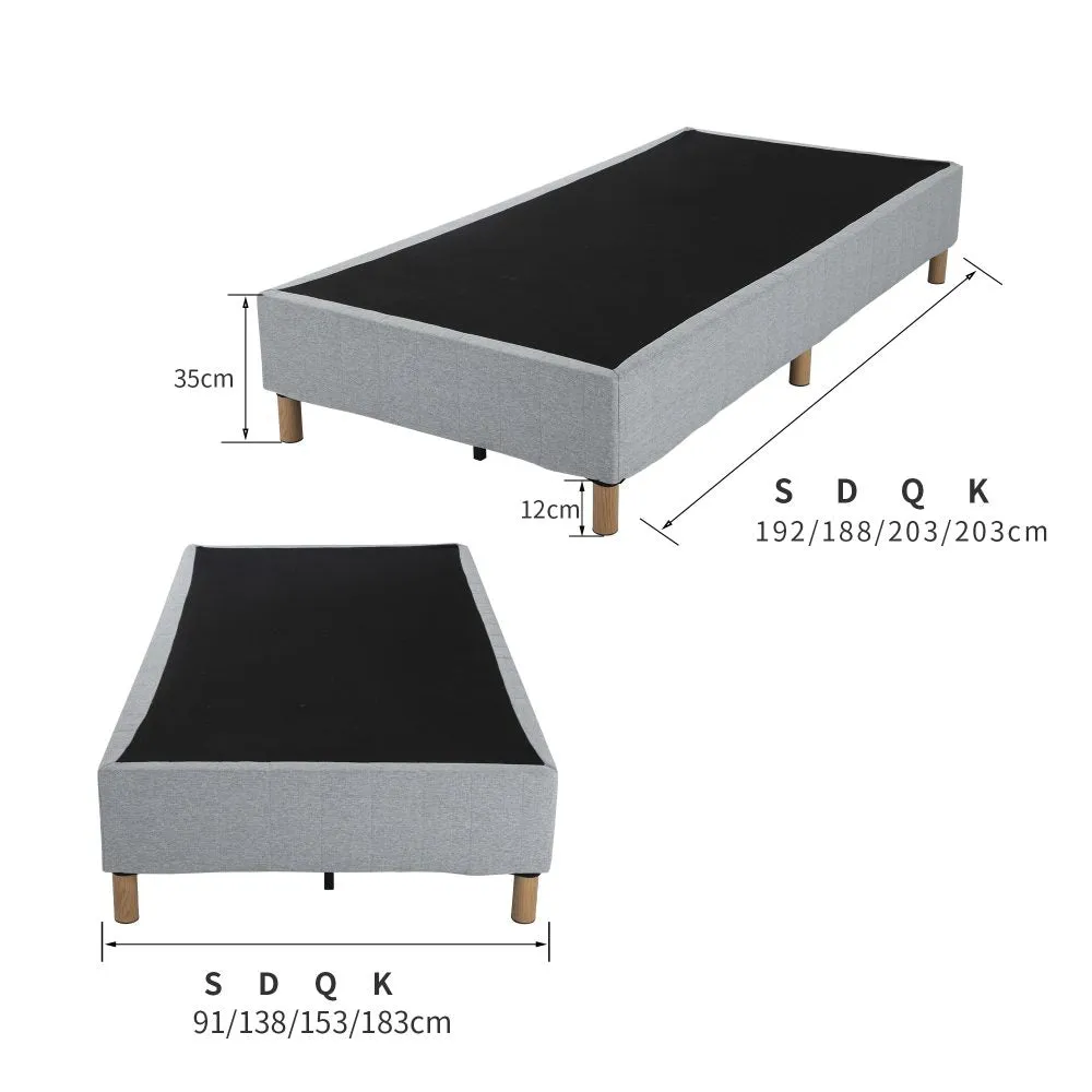 Metal Bedframe Mattress Foundation (Dark Grey) - Double