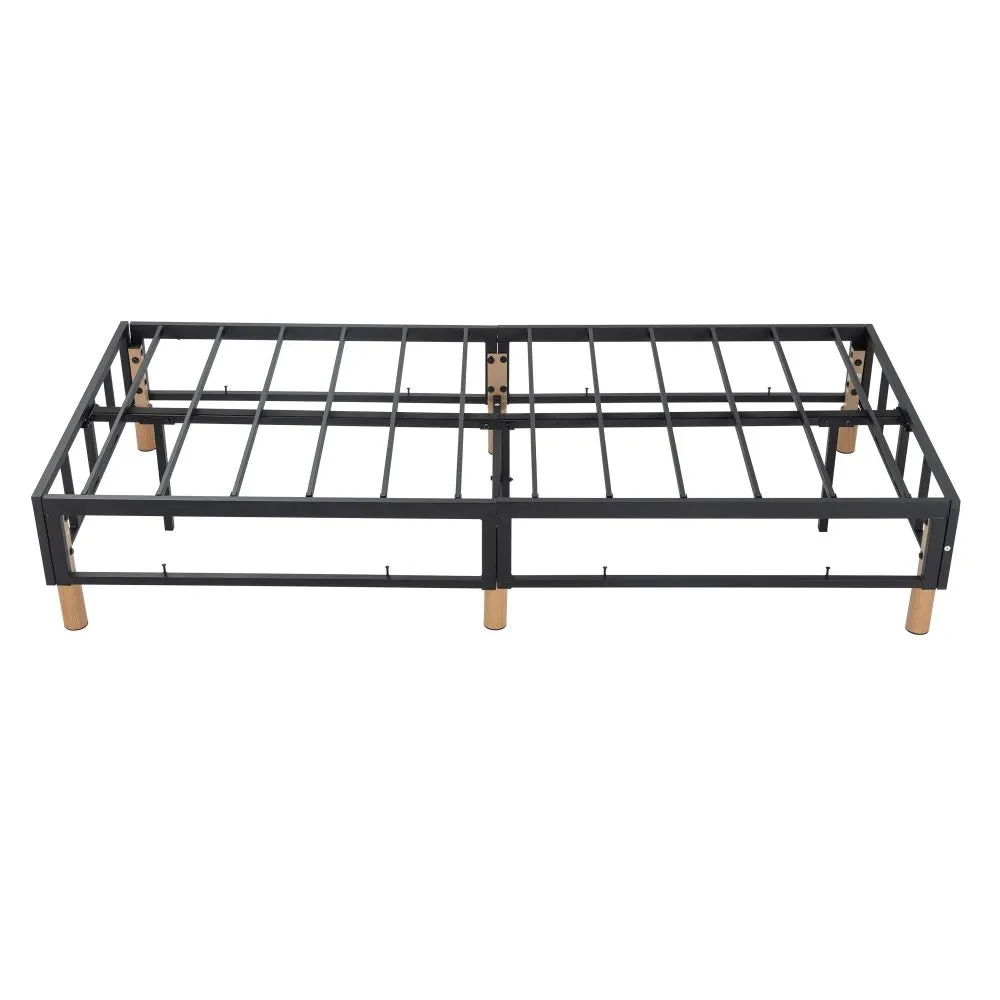 Metal Bedframe Mattress Foundation (Dark Grey) - Double