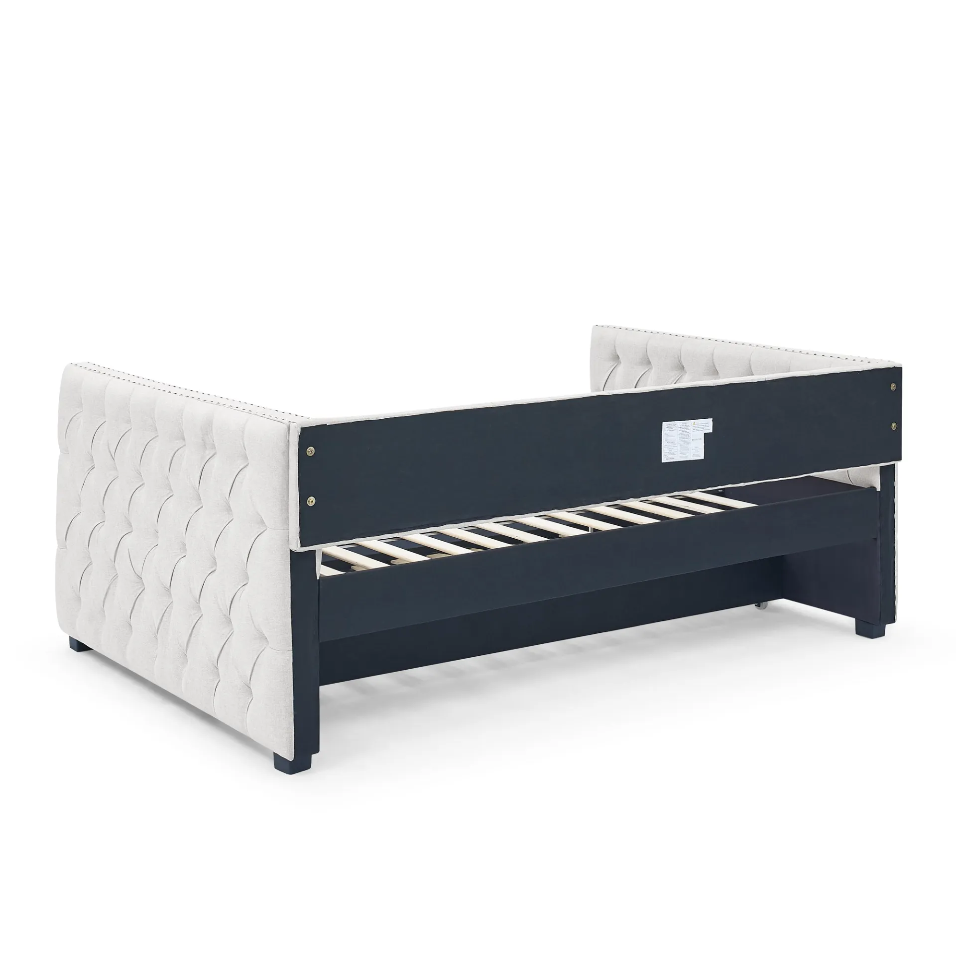 Modern Luxury Daybed with Trundle Upholstered Tufted Sofa Bed