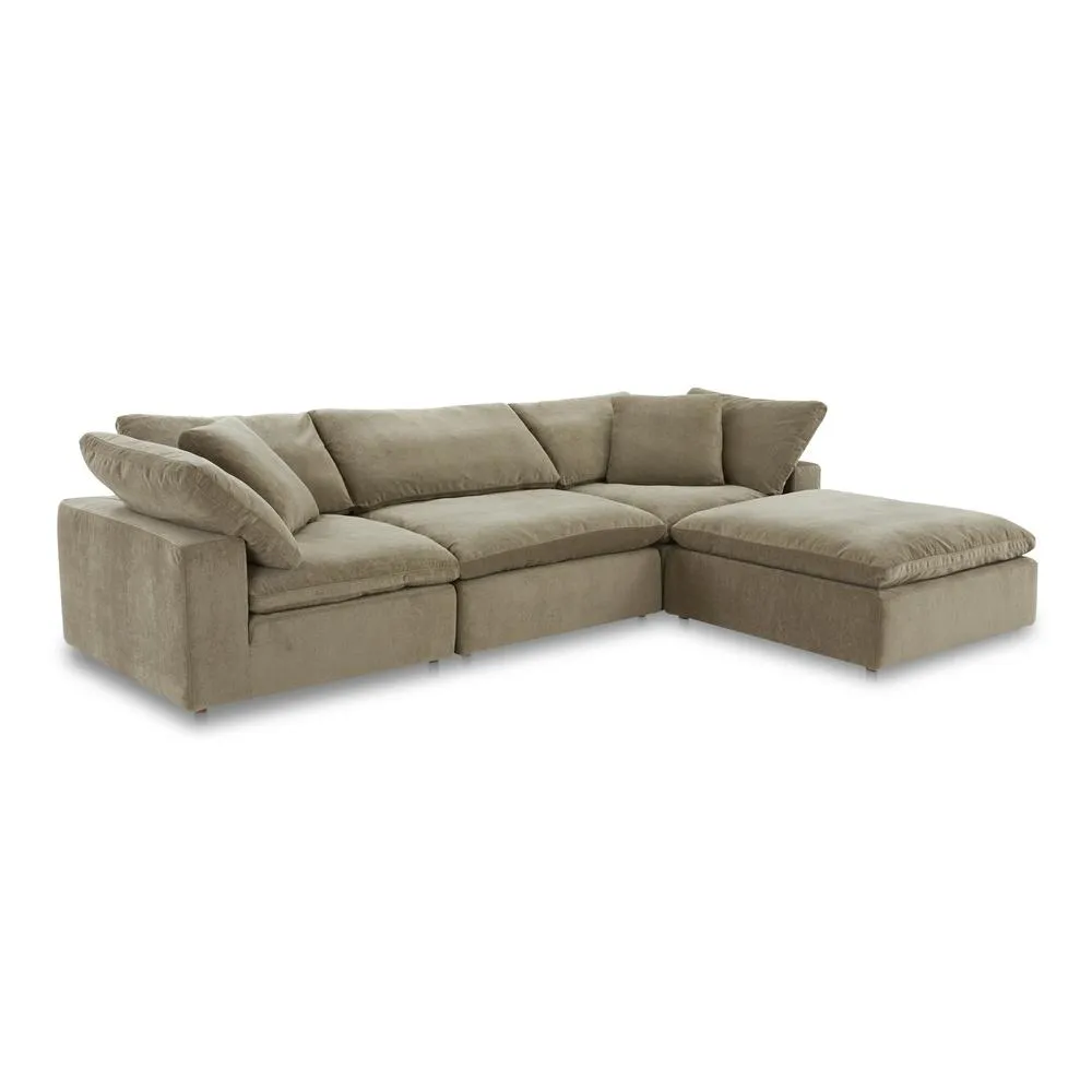 Modern Luxury Lounge Modular Sectional Performance Fabric Desert Sage