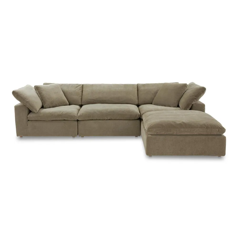 Modern Luxury Lounge Modular Sectional Performance Fabric Desert Sage