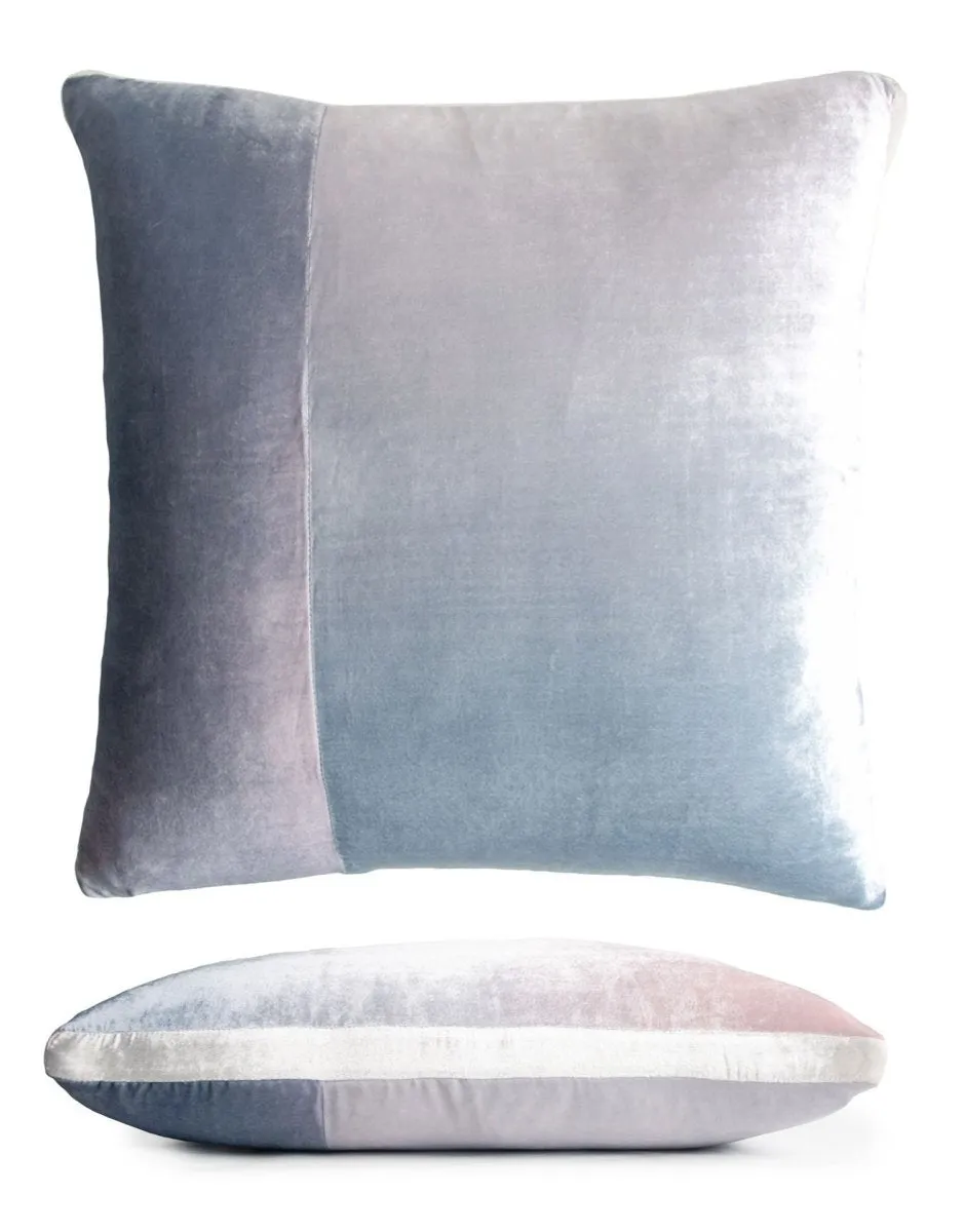 Moonstone Color Block Velvet Throw Pillow