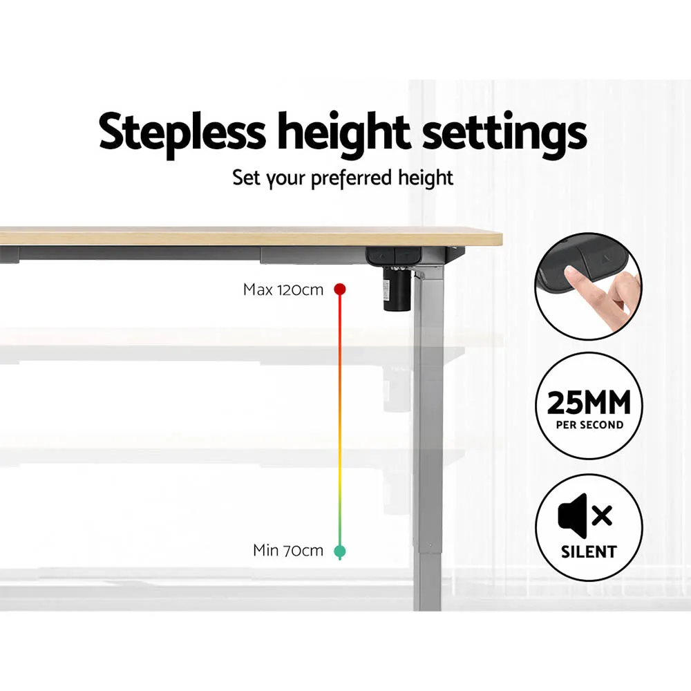 Motorised Adjustable Standing Desk 120CM Oak - Artiss