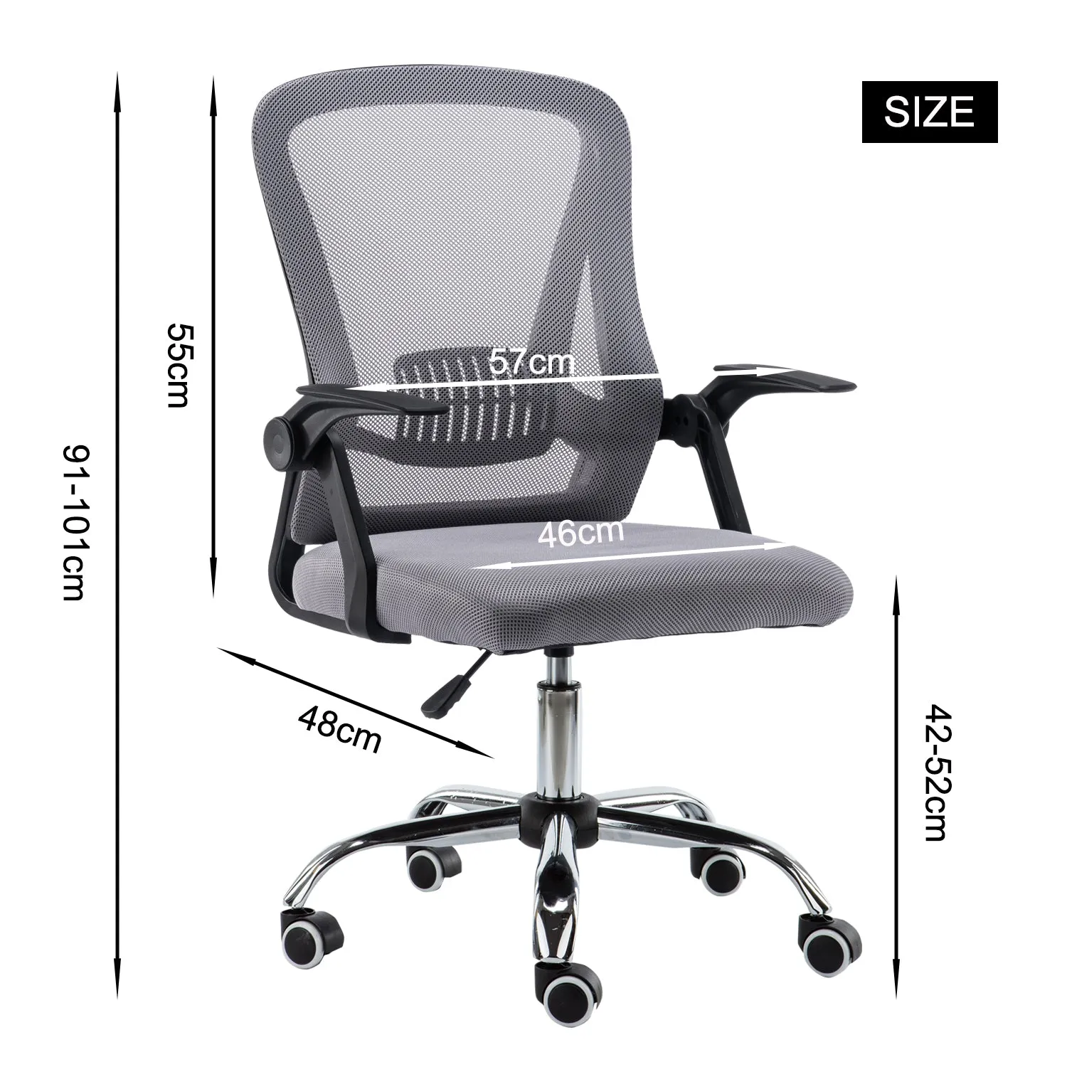 Neo Dark Grey Ergonomic Swivel Mesh Office Chair