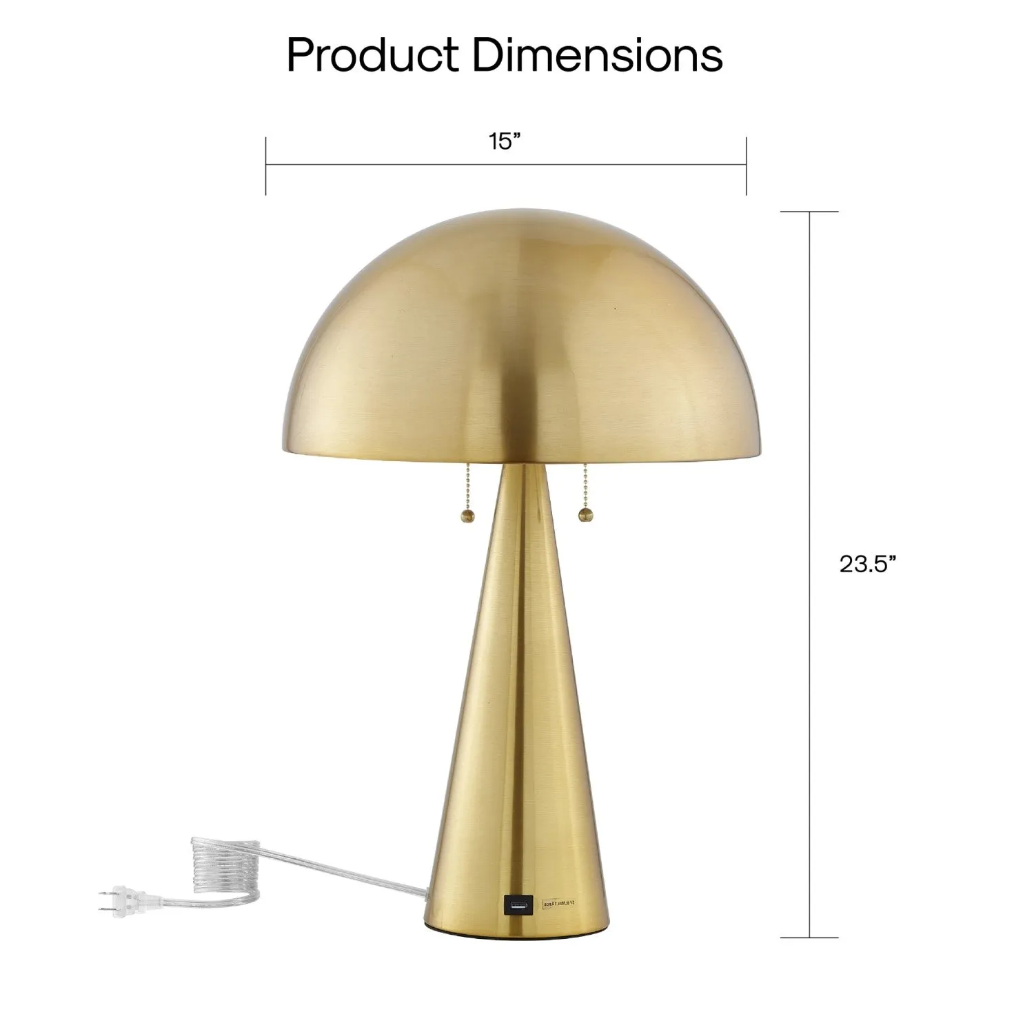 Neveah Table Lamp with USB Port