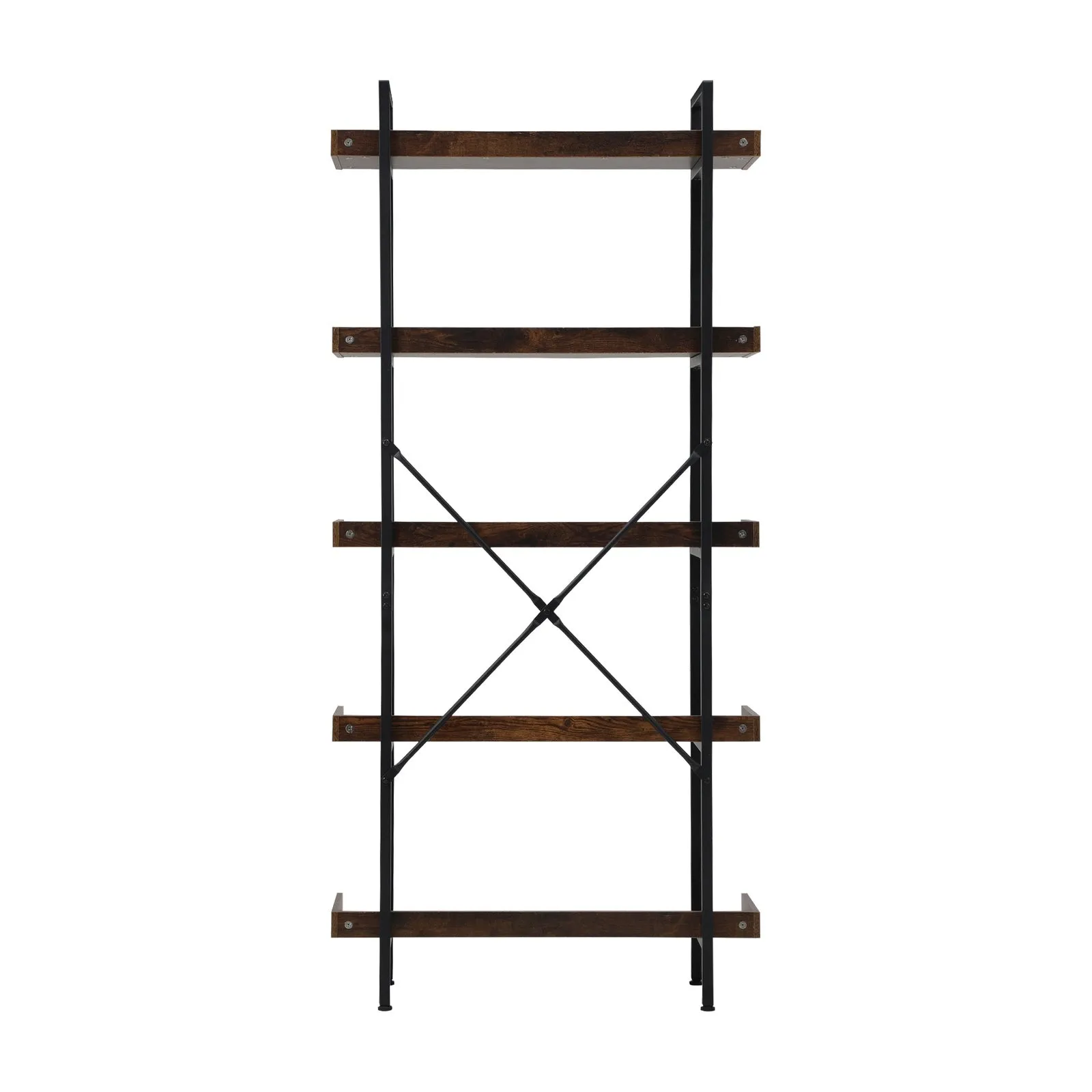 Oikiture Display Shelf 5-Tier Bookshelf Shelves Storage Bookcase Stand Rack 80CM