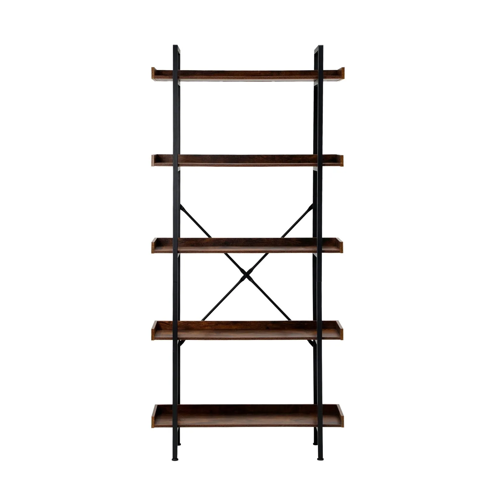 Oikiture Display Shelf 5-Tier Bookshelf Shelves Storage Bookcase Stand Rack 80CM