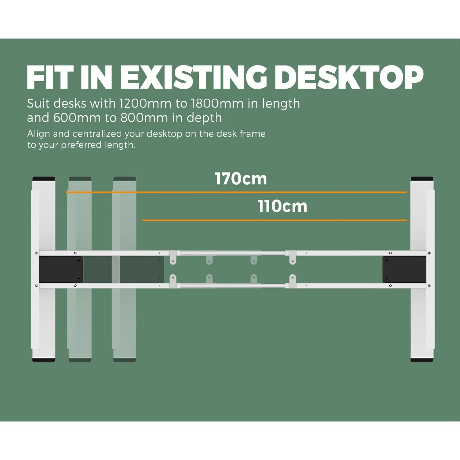 Oikiture Standing Desk Height Adjustable Motorised Electric Sit Stand Table