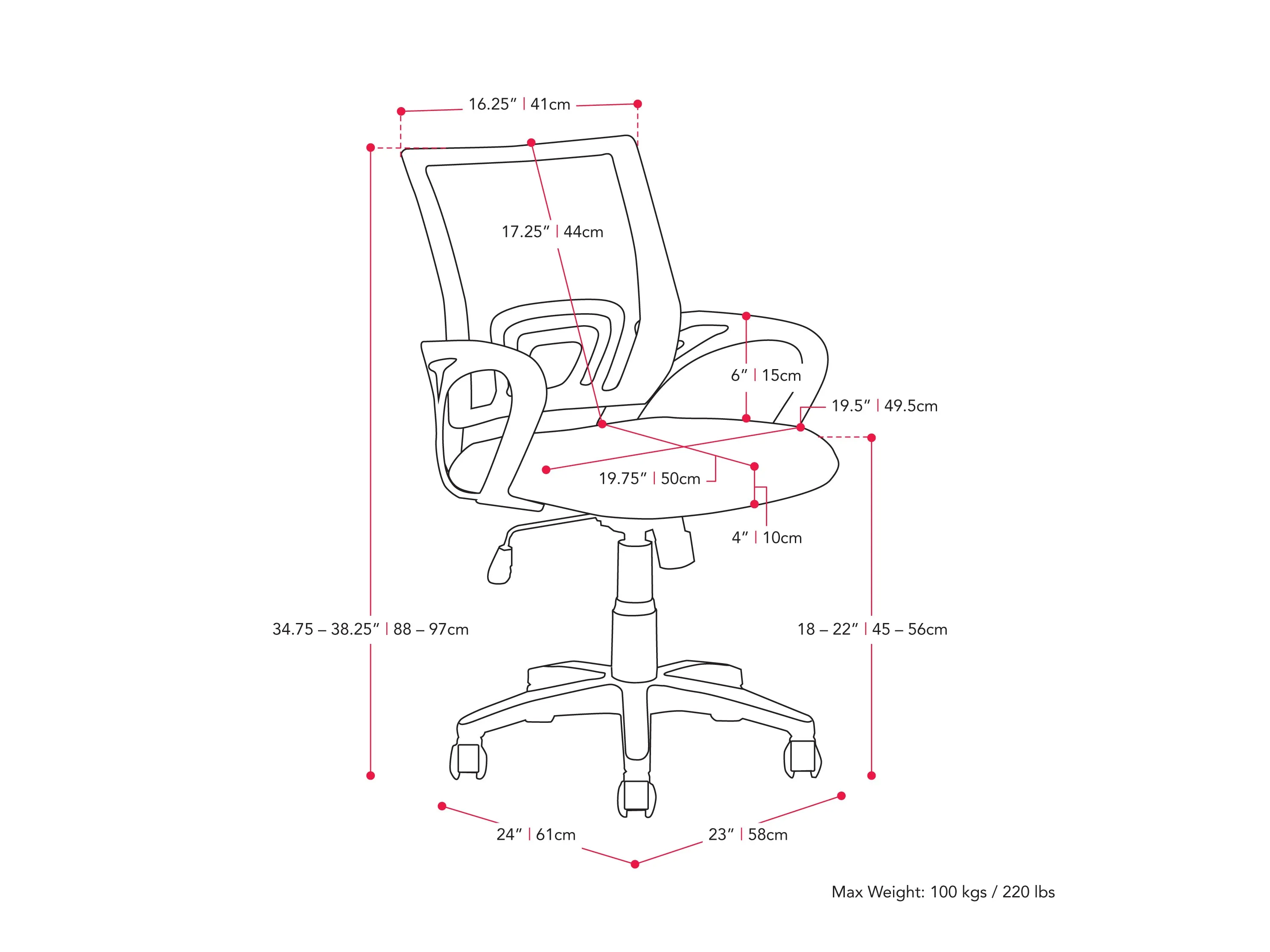 Orange Mesh Back Office Chair