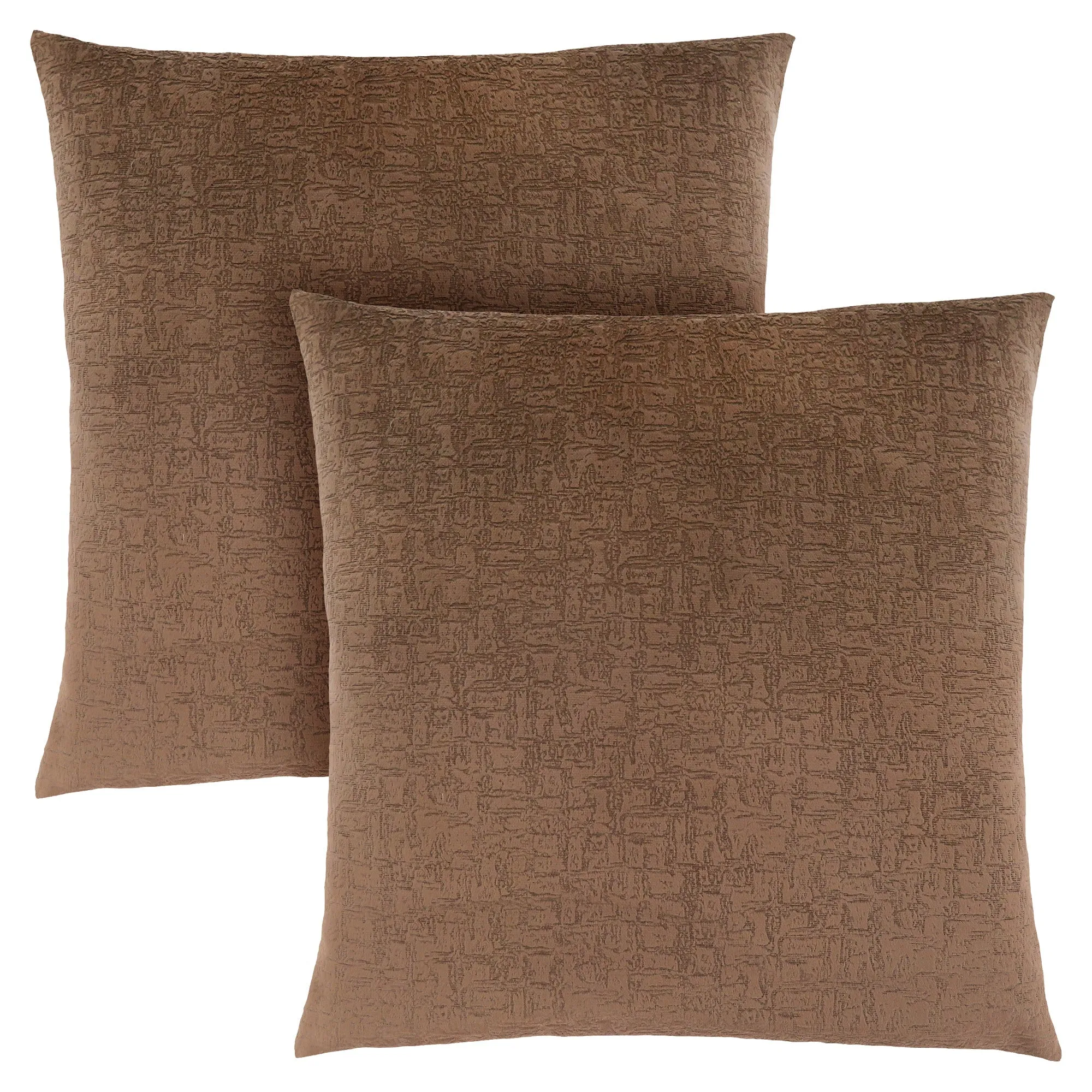 Pillow - 18"X 18" / Light Brown Mosaic Velvet / 2Pcs