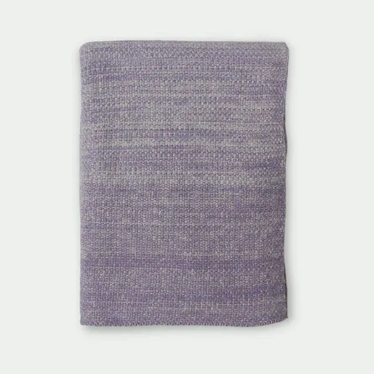 purple knitted throw and throw pillow set