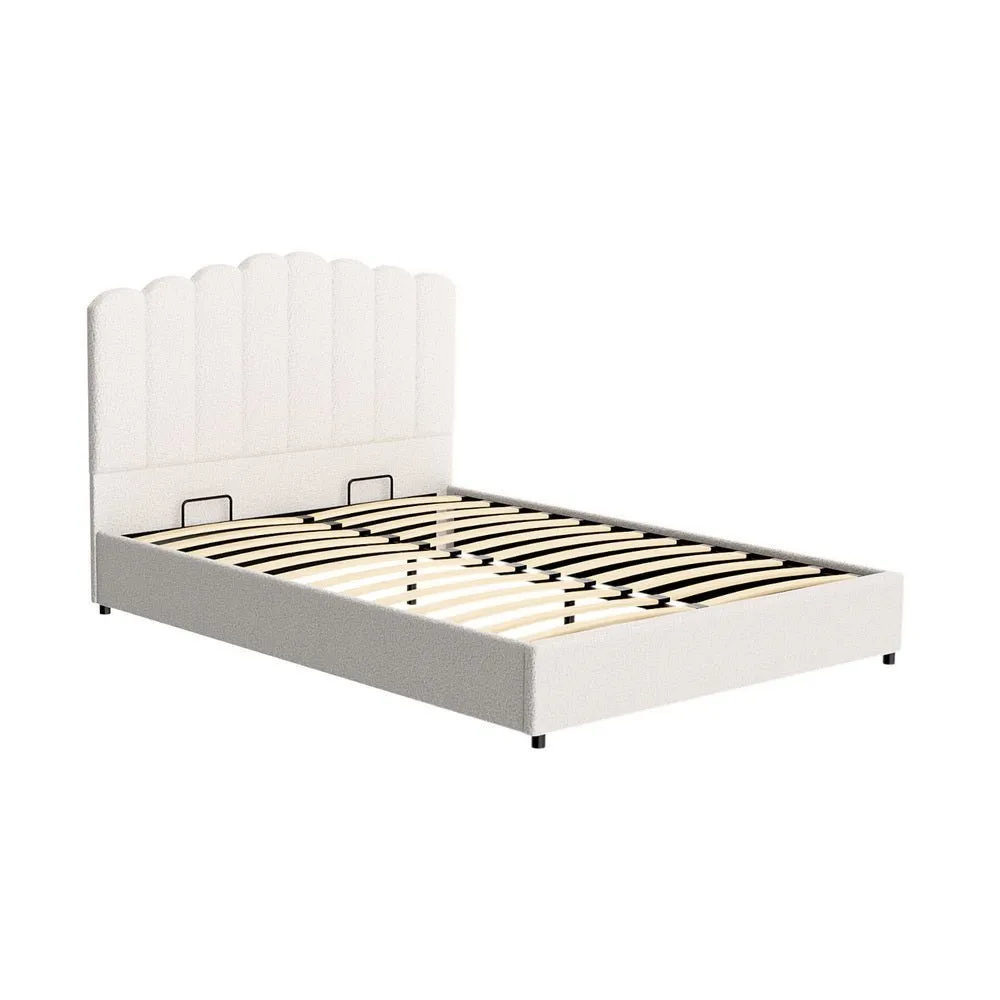 Queen Package | Fion Boucle Storage Bed & Bonita Euro Top Mattress (Medium Firm)