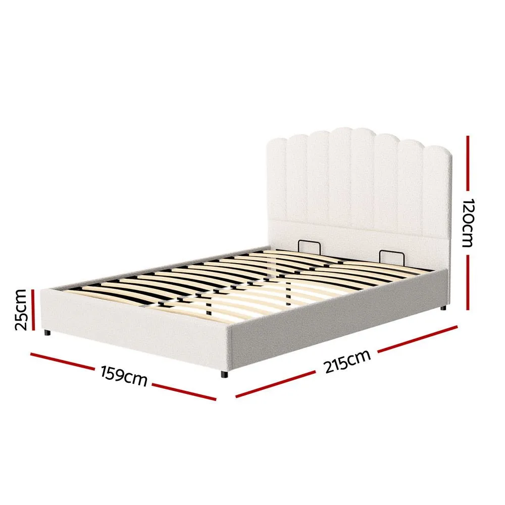 Queen Package | Fion Boucle Storage Bed & Bonita Euro Top Mattress (Medium Firm)