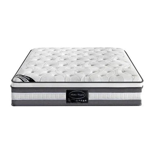 Queen Premium Package | Bedzy Luxe Halcyon Bed Frame Black, Plush Premium Euro Top Pocket Spring Mattress (Medium Firm) & Bamboo Mattress Topper!