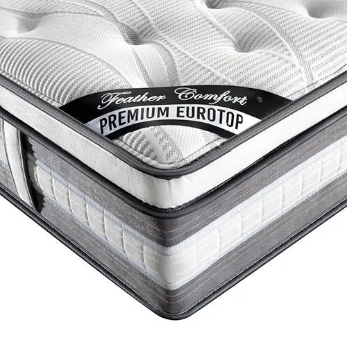 Queen Premium Package | Bedzy Luxe Halcyon Bed Frame Black, Plush Premium Euro Top Pocket Spring Mattress (Medium Firm) & Bamboo Mattress Topper!