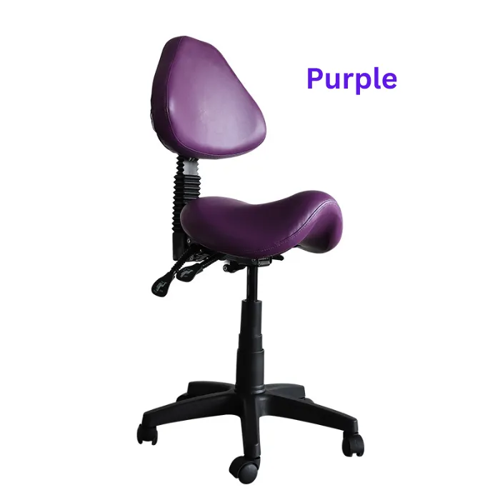 Saddle Shape Stool with Adjustable Back Support and Tilt-able Seat