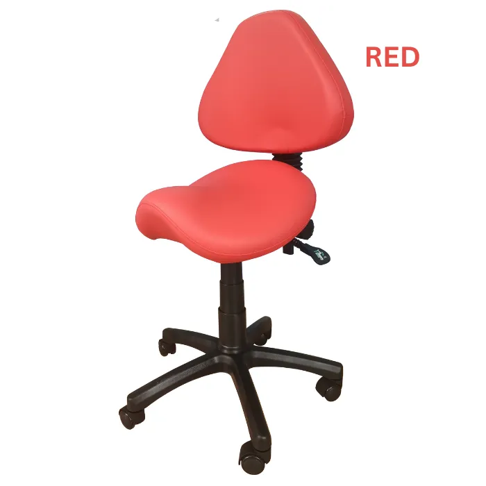 Saddle Shape Stool with Adjustable Back Support and Tilt-able Seat