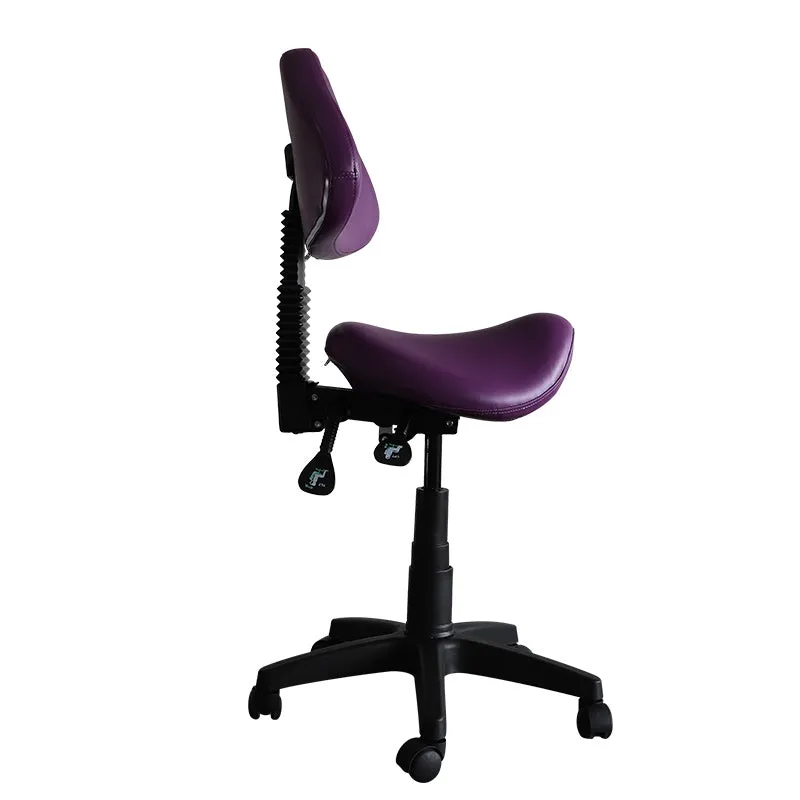 Saddle Shape Stool with Adjustable Back Support and Tilt-able Seat