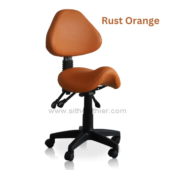 Saddle Shape Stool with Adjustable Back Support and Tilt-able Seat