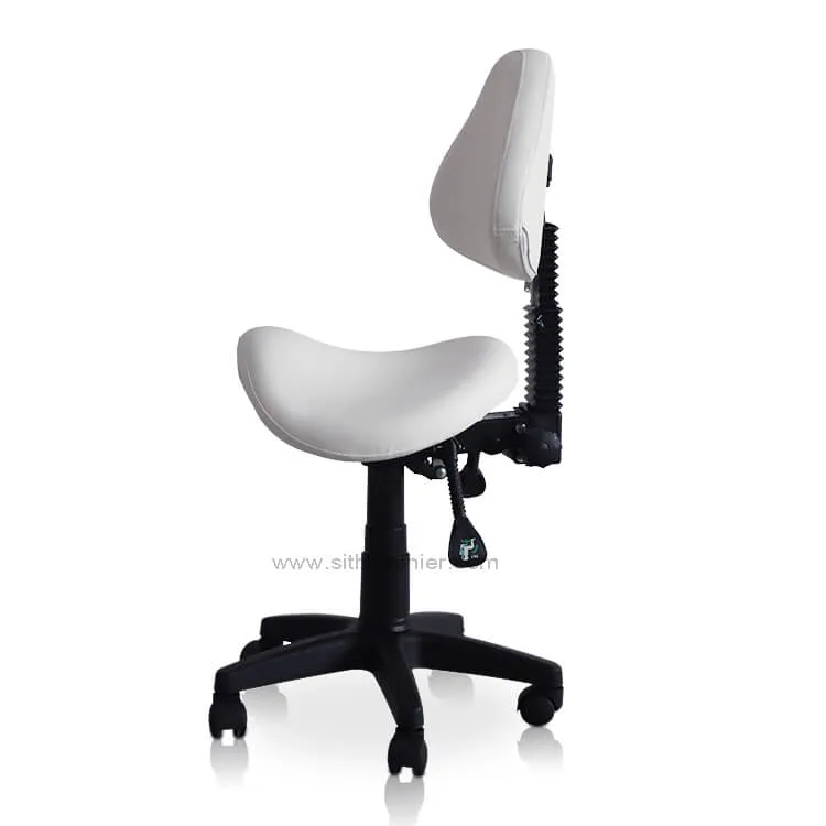 Saddle Shape Stool with Adjustable Back Support and Tilt-able Seat