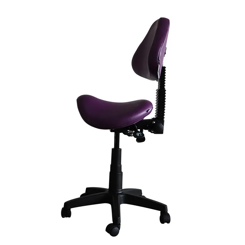 Saddle Shape Stool with Adjustable Back Support and Tilt-able Seat