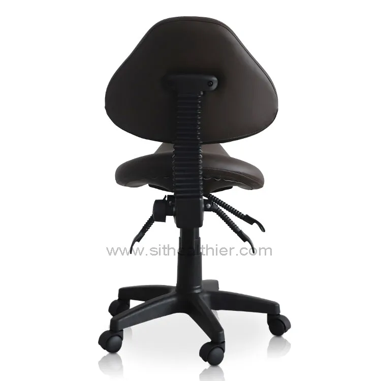 Saddle Shape Stool with Adjustable Back Support and Tilt-able Seat