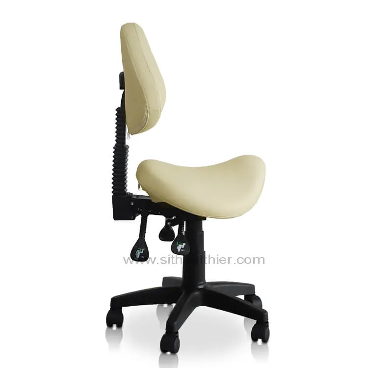 Saddle Shape Stool with Adjustable Back Support and Tilt-able Seat