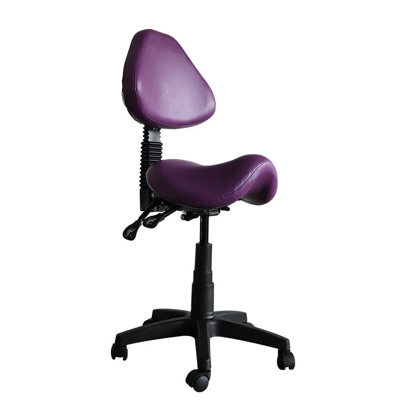 Saddle Shape Stool with Adjustable Back Support and Tilt-able Seat