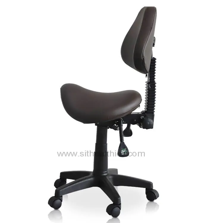 Saddle Shape Stool with Adjustable Back Support and Tilt-able Seat