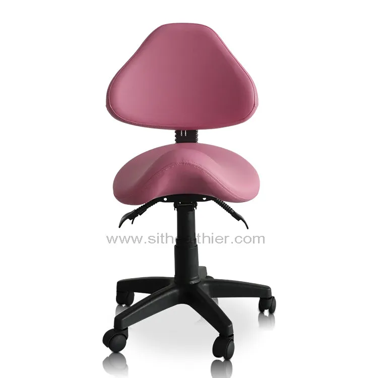 Saddle Shape Stool with Adjustable Back Support and Tilt-able Seat