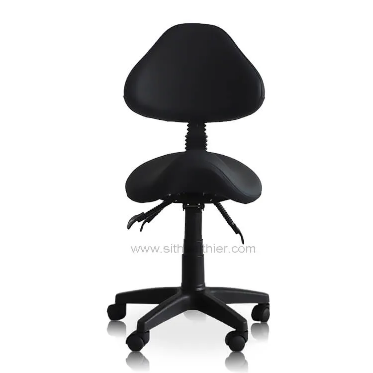 Saddle Shape Stool with Adjustable Back Support and Tilt-able Seat